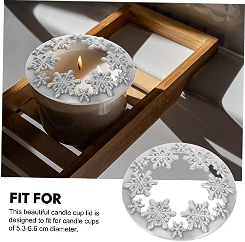 1pc Christmas Candle Jar Lid Zinc Alloy Snowflake Decor Topper