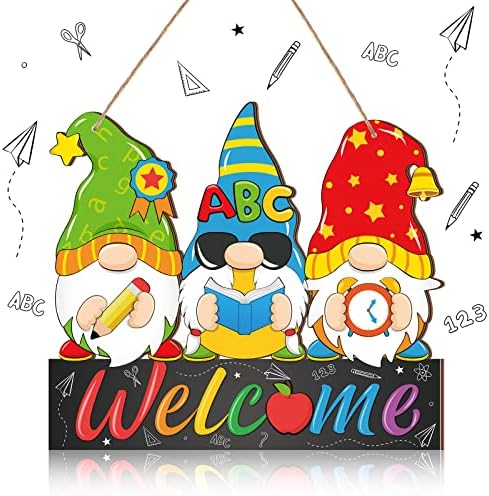 Panelee Back to School Gnome Welcome Sign Decor