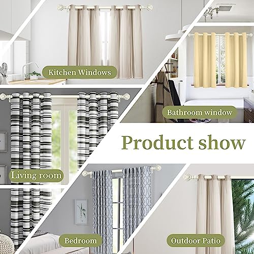 TANGWIN Antique White Farmhouse Curtain Rod Set