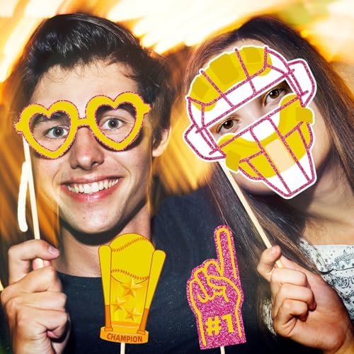 Softball Themed Photo Booth Props Set for Birthday Parties