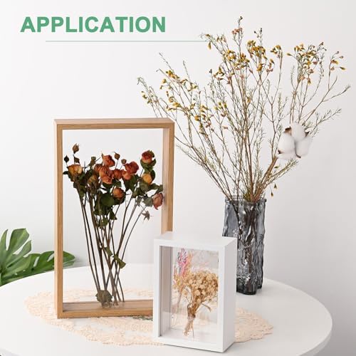 1-Pack Dried Flower Frame 5x7 Inch Double Acrylic Wooden Floating Display Frame
