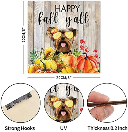 Thanksgiving Hello Fall Decor Wooden Signs 8x8in