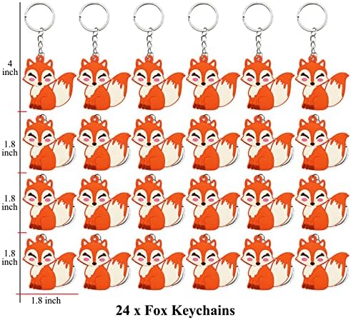 24 Pack Fox Keychain Party Favor Set