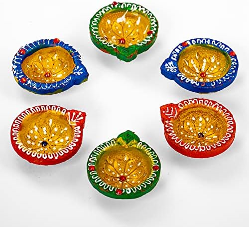 Tarini Gallery Earthen Diya Set of 6 Circle Shape