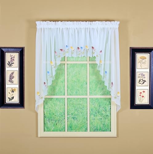 Todays Curtain Vineyard 3-D Appliqu Valance 38 White