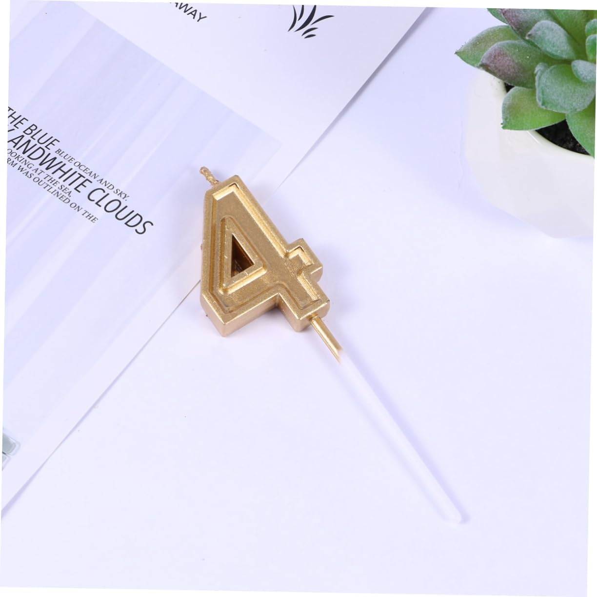 HEALLILY Gold Glitter Birthday Candle Cake Topper