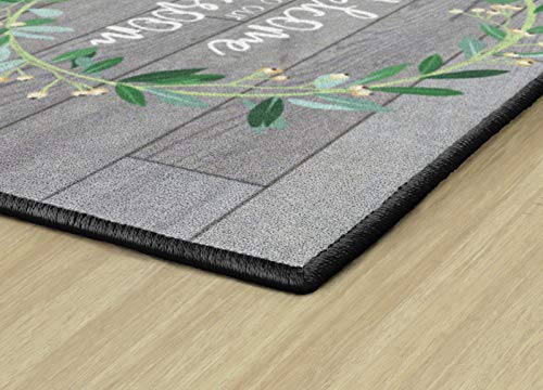 Flagship Carpets Floral Wreath Rug 20x34 Rectangle