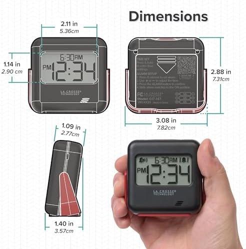 La Crosse Technology Buzz Digital Alarm Clock with Vibration and Loud Sound