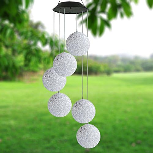 Color Changing Solar Wind Chime Spiral Crystal Mobile
