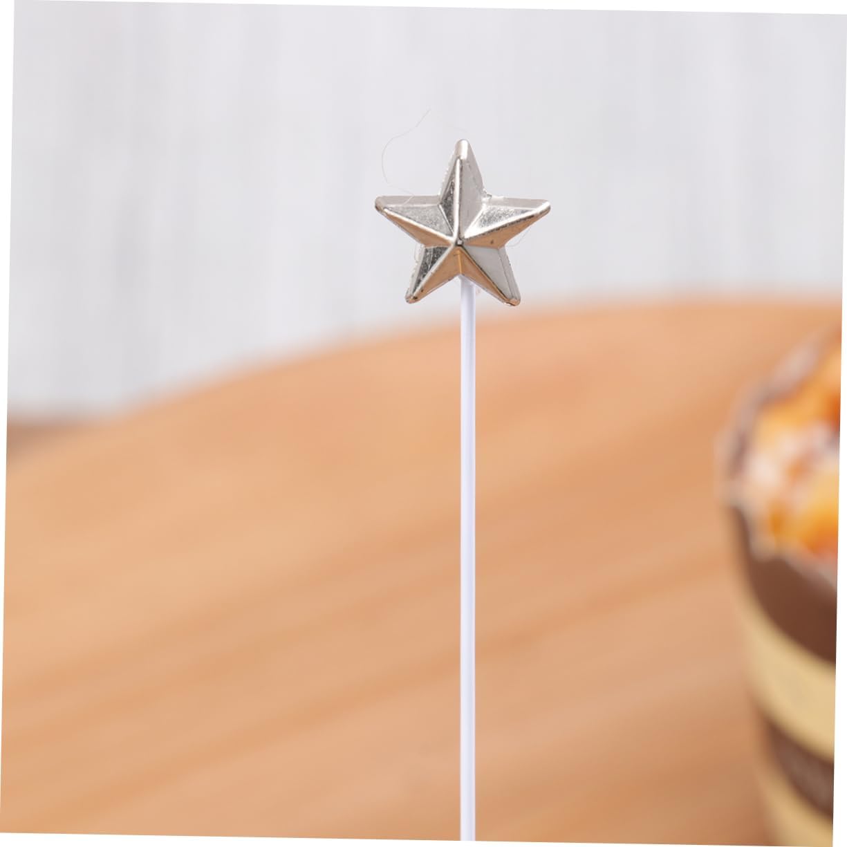 50pcs Silver Five-Pointed Star Cake Toppers