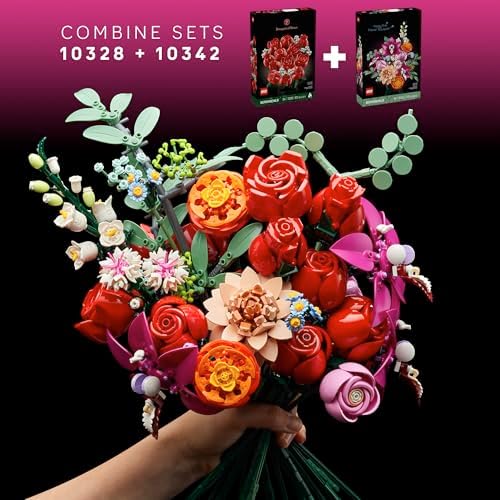 LEGO Botanicals Pretty Pink Flower Bouquet Building Set for Adults
