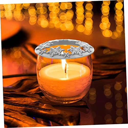 1pc Christmas Candle Jar Lid Zinc Alloy Snowflake Decor Topper