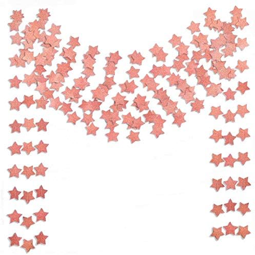 TTSAM 6 Pack Glitter Rose Gold Star Garland Decorations