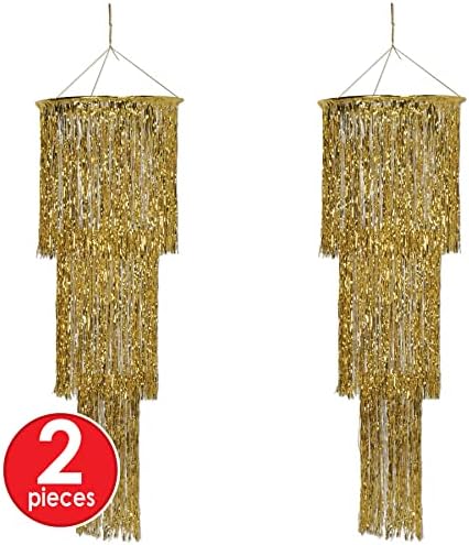 Beistle Gold 3-Tier Shimmering Chandeliers Pack of 2