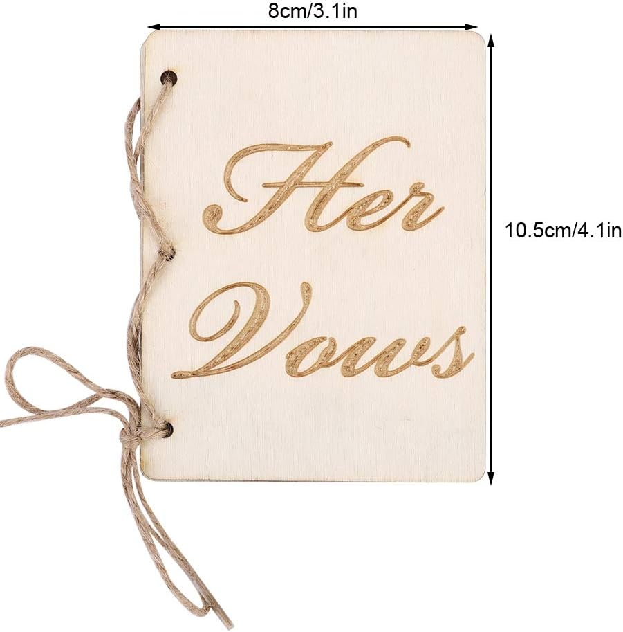 2pcs Vow Booklets with Hemp Rope for Wedding Ceremony