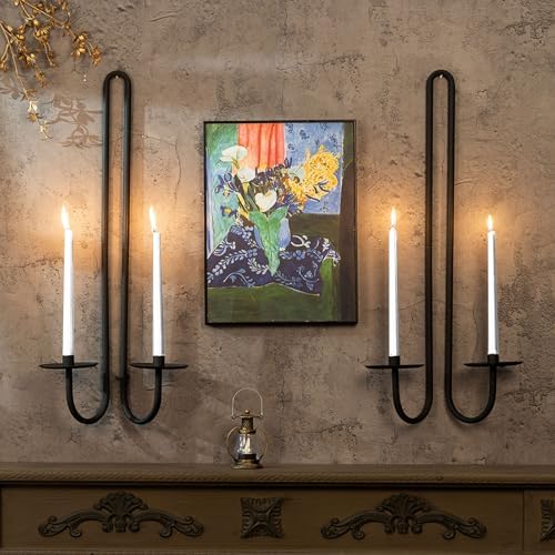 Aimto Wall Sconce Candle Holder Set of 2 Black