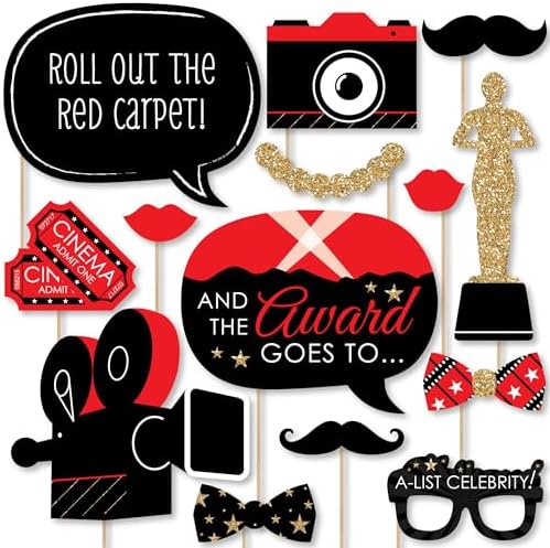 Big Dot of Happiness Red Carpet Party Props - 20 Pieces