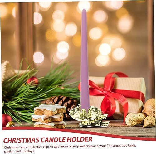 Christmas Candlestick Holder Clip Set for Tree Decor