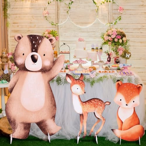 Leinuosen 3 Pcs Woodland Party Stand Decorations Set