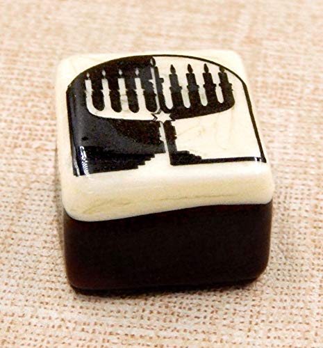 Handmade Glass Hanukkah Chocolate Decor Accent