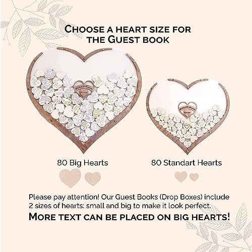 Wooden Heart Guest Book Acrylic Wedding Decor