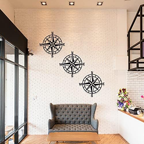 11 Inches Nautical Compass Wall Decor Black