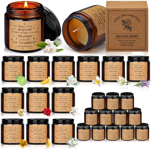 MTLEE 24 Pcs Thank You Jar Candles 35 oz
