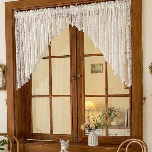 Gxi White Lace Kitchen Curtain Valance 39 Inches