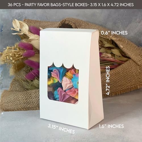 VASSAPACK 36 Pcs Party Favor Boxes with Clear Window