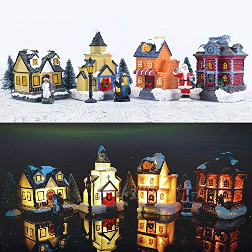 Zornrc Christmas Village Set with LED Lights