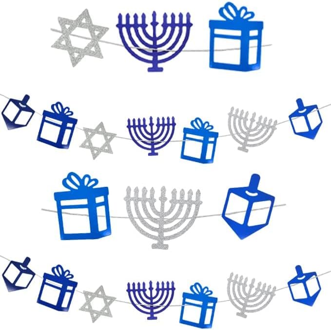 The Dreidel Company Hanukkah Garland with Symbols