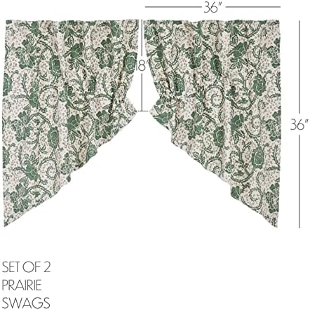 VHC Brands Dorset Valance Curtain Panels Set of 2