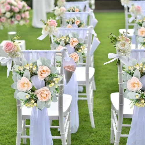 6 Pcs Wedding Rose Candle Rings Swag Wreath Garland Decor