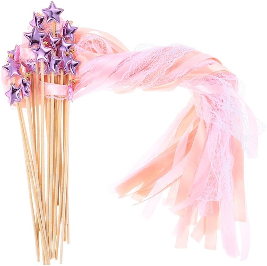 24 Pack Fairy Wands with Bells and Streamers