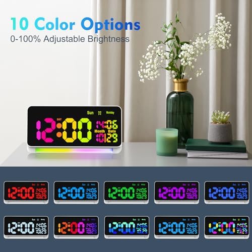PERSUPER 120db Super Loud Alarm Clock with Bluetooth and RGB Night Light