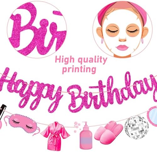 Spa Day Birthday Banners 3PCS Decorations