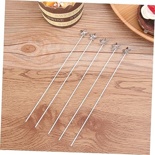 50pcs Silver Five-Pointed Star Cake Toppers