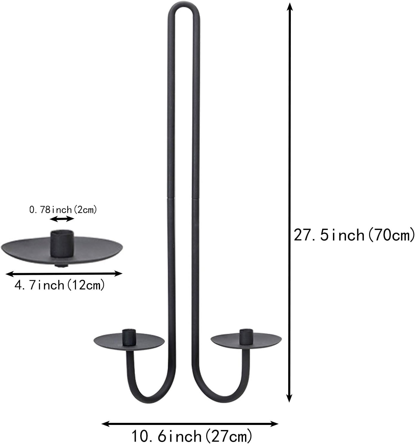 Aimto Wall Sconce Candle Holder Set of 2 Black