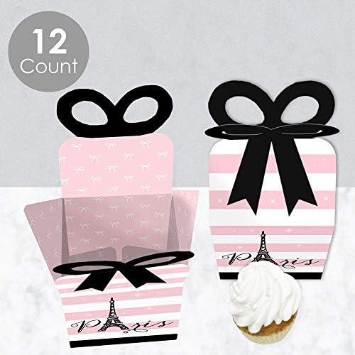 Big Dot of Happiness Paris Ooh La La Bow Boxes Set of 12
