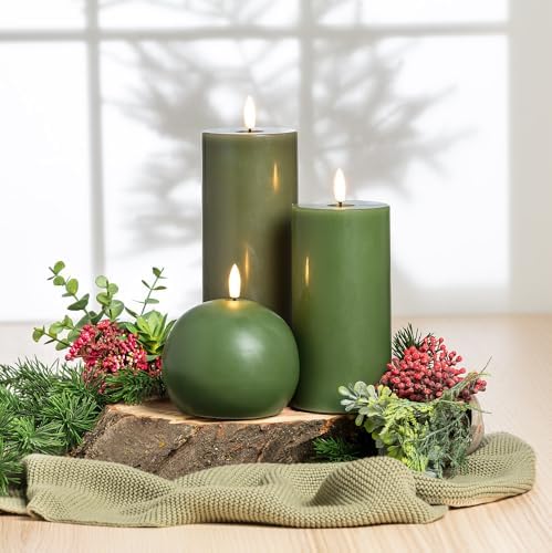 Abbott Collection Luxlite LED Flameless Wax Candle Gray 3x6 H