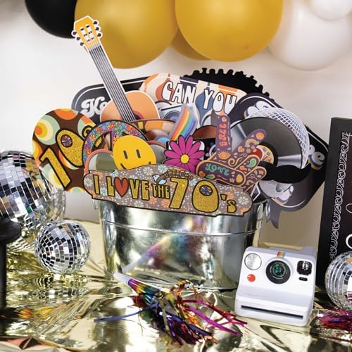 70s Photo Booth Props - 41 Piece Disco Kit