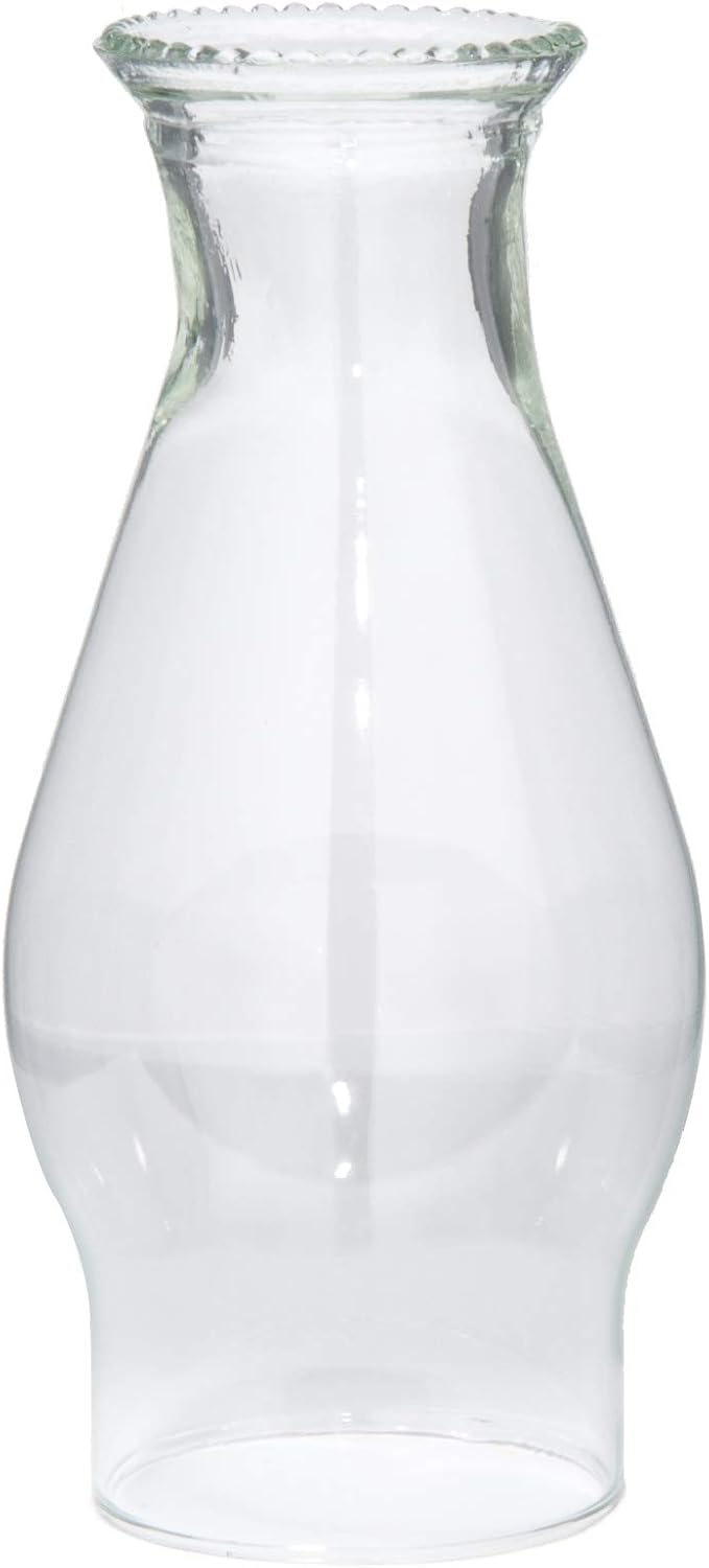 BP Lamp Clear Glass Beaded Top Chimney 8-14 Inches