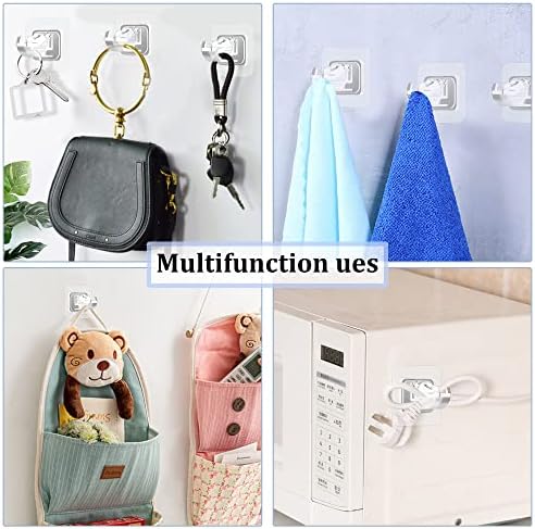 8PCS No Drill Curtain Rod Brackets Transparent Adjustable Hooks
