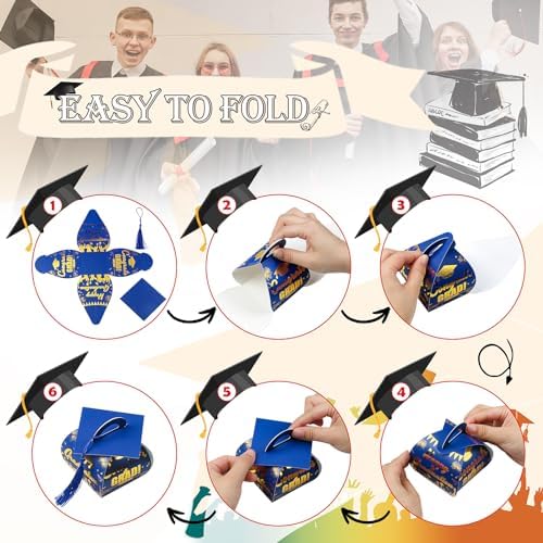 KPOSIYA Graduation Cap Candy Boxes 32 pcs