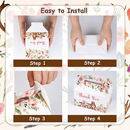 Cheereveal Woodland Baby Shower Favor Boxes 12PCS