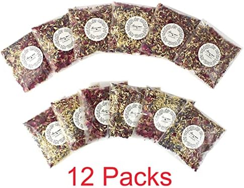 Homeemoh Party Confetti Natural Dried Rose Petals 12 Packs Biodegradable