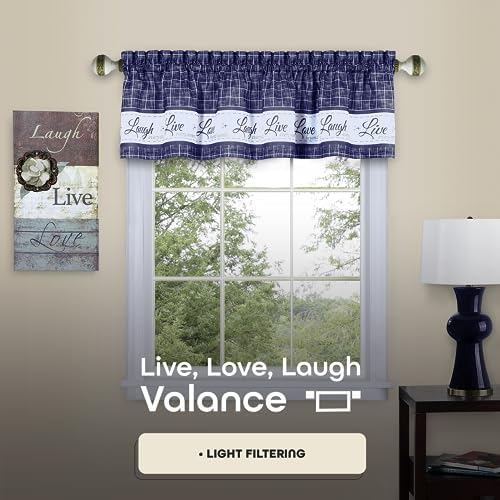 Soft Valance Window Curtains 58x14 Inch Navy
