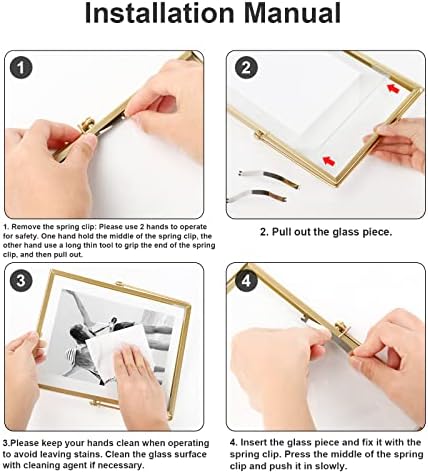 Gold Floating Frame Set with 68 Dried Flowers and Tweezer