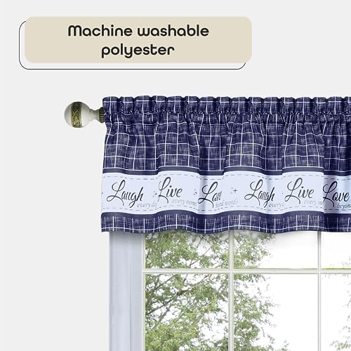 Soft Valance Window Curtains 58x14 Inch Navy