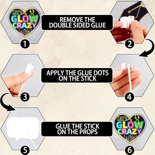 Wilburies Neon Glow Photo Booth Props Kit